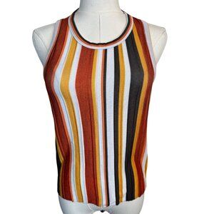 2/$30 ZARA Striped Small Sleeveless Knit Top Multicolor